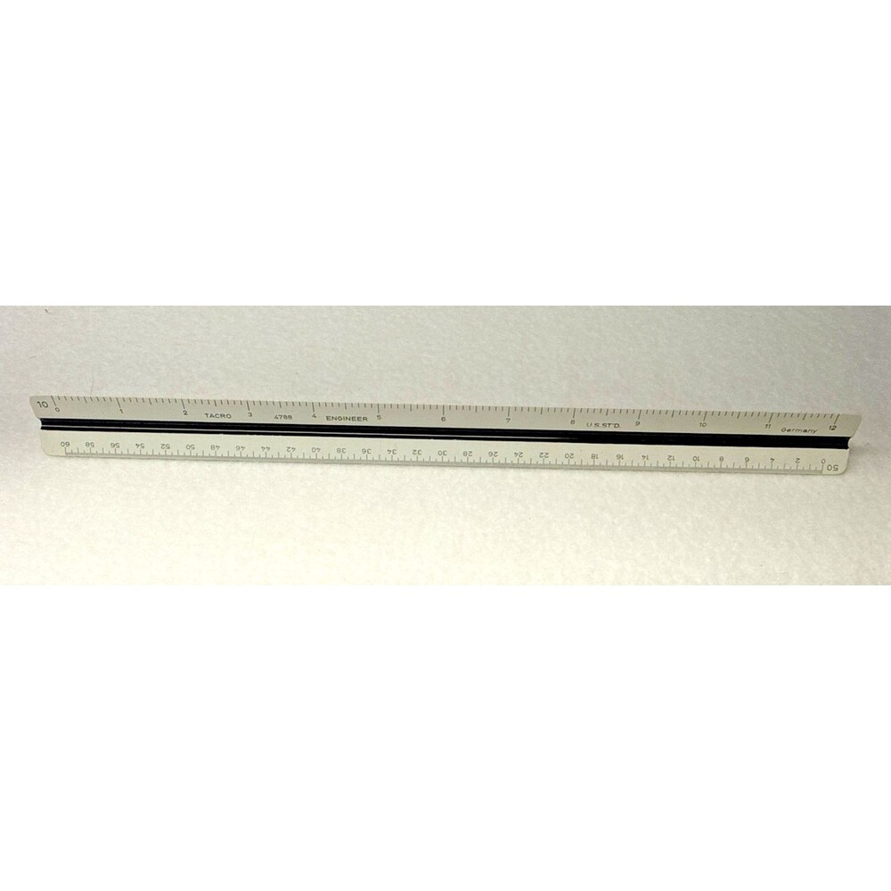 TACRO 4850 Architect Scale Ruler 12” 3-Sided Germany Drafting Tool Vintage